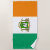 コートジボワール国旗の紋章 ビーチタオル (正面)