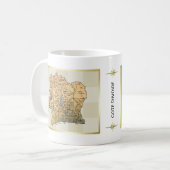 コートジボワール国旗+地図マグ コーヒーマグカップ (正面左)