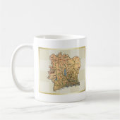 コートジボワール国旗+地図マグ コーヒーマグカップ (左)