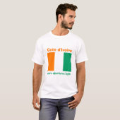 コートジボワール国旗+地図+テキストTシャツ Tシャツ (正面フル)