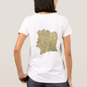 コートジボワール国旗+地図+文字Tシャツ Tシャツ (裏面)