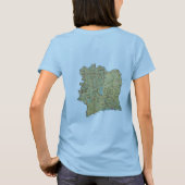 コートジボワール国旗+地図Tシャツ Tシャツ (裏面)