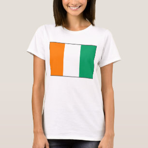 コートジボワール国旗x地図Tシャツ Tシャツ