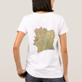 コートジボワール国旗x地図Tシャツ Tシャツ (裏面)
