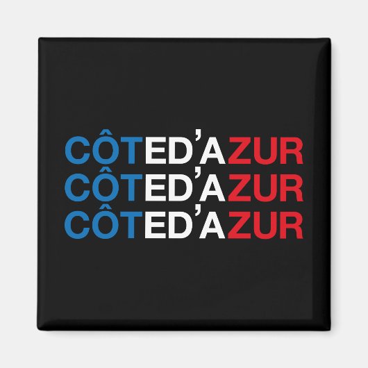 コートダジュールフランスの国旗 マグネット (正面)