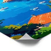 コートダジュールフランストラベルアートヴィンテージ ポスター (角)