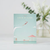 コートダジュールヴィンテージダイビング旅行ポスター – Art Po ポストカード (スタンド正面)