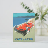 コートダジュールヴィンテージフランスの旅行ポスター ポストカード (スタンド正面)