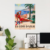 コートダジュール ヴィンテージ フランス 旅行 ポスター (ホームオフィス)