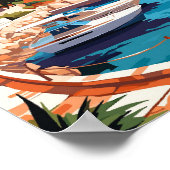 コートダズールフランスアートヴィンテージ旅行イラストレーション ポスター (角)