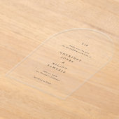 コートニーモノグラムエレガントなウェディング日付を保存 アクリル招待状 (レイダウン)