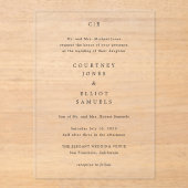 コートニーモノグラムエレガントウェディング アクリル招待状 (正面)