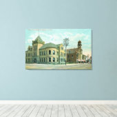 コートハウスサンタクルーズ,カリフォルニア州 キャンバスプリント (インサイチュ (ウッドフロア))