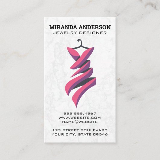 コートハンガーとファッションドレス 名刺 (正面)