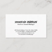 コートハンガーファッションロゴ | デニムブルージーンズ 名刺 (裏面)