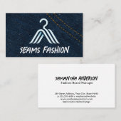 コートハンガーファッションロゴ | デニムブルージーンズ 名刺 (正面/裏面)