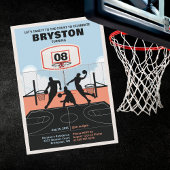 コートバスケットボール誕生日招待状 招待状