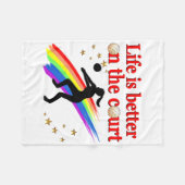 コートバレーボールのデザインは人生が良い フリースブランケット (正面(横))