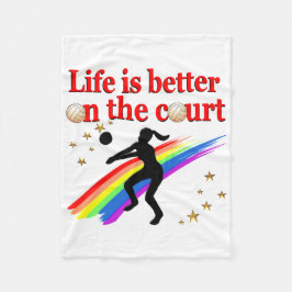 コートバレーボールのデザインは人生が良い フリースブランケット