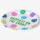 コートピックボールナプキンスで幸せ ペーパープレート (アングル)