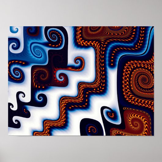 コートヤードインスノー抽象芸術アート ポスター (正面)