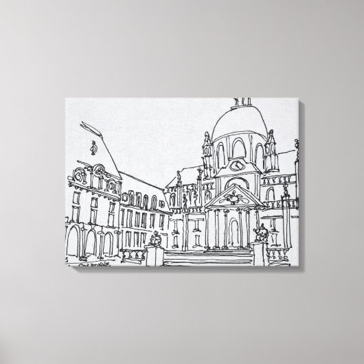 コートヤードオブラソルボンヌ |パリ大学 キャンバスプリント (正面)