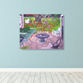 コートヤードオールドハンプトンズハウスアマガンセット キャンバスプリント (インサイチュ (ウッドフロア))