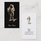 コートユニーク尾のカエル黒のヴィンテージ紳士 名刺 (正面/裏面)