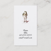 コートユニーク尾のカエル黒のヴィンテージ紳士 名刺 (裏面)