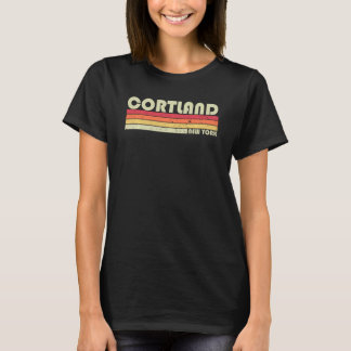 コートランドニューヨークシおもしろいティホームルーツレトロ Tシャツ