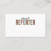 コートレポータレオパードおもしろいプリント 名刺 (裏面)