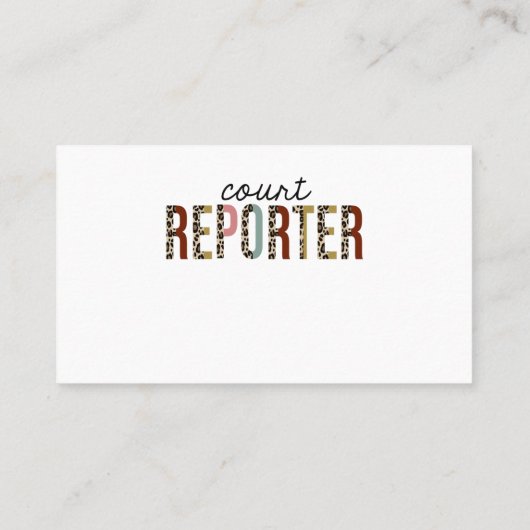 コートレポータレオパードおもしろいプリント 名刺 (裏面)