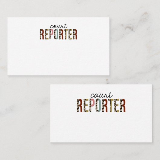 コートレポータレオパードおもしろいプリント 名刺 (正面/裏面)