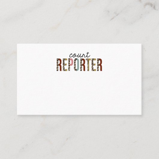 コートレポータレオパードおもしろいプリント 名刺 (正面)