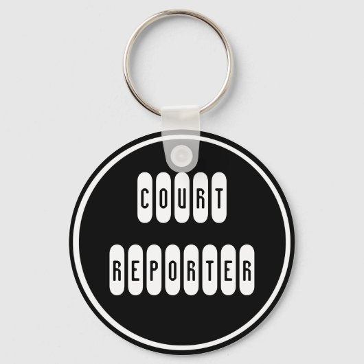 コートレポ誇りを持ったータ白黒キーチェーン キーホルダー (正面)