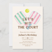 コート名門私立校風ののピックボール誕生日を打とう 招待状 (正面)