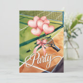 コート結婚式で愛の気球でテニス 招待状 (スタンド正面)