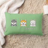 コート色違うの3つの柴犬 ランバークッション (ブランケット)