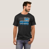 コート離れに着いたアメリカ国旗 Tシャツ (正面フル)