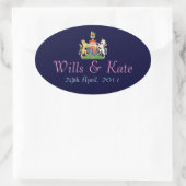 コート・オブ・アームズのステッ結婚ク王室の・コート 楕円形シール (バッグ)