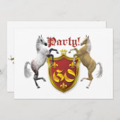 コート·オブ·アームズ付きの60歳誕生日パーティーの招待 招待状 (正面/裏面)