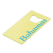 コート・オブ・アームズ付きバハマカリブの(楽園) クレジットカード栓抜き (裏面アングル)