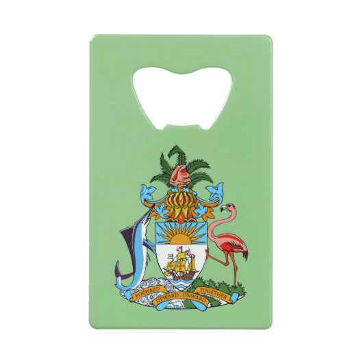 コート・オブ・アームズ付きフリータウン(Eleutera) クレジットカード栓抜き (正面)