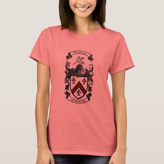 コート・オブ・アームズ – Transfixus sed non morbus (シンプル) Tシャツ (正面)