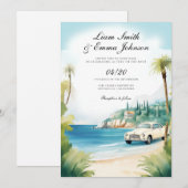 コート・ダジュール風景の結婚式招待状 招待状 (正面/裏面)