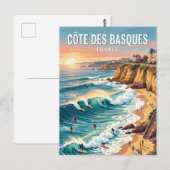 コート・デ・バスク海岸 フランス ポストカード (正面/裏面)