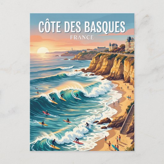 コート・デ・バスク海岸 フランス ポストカード (正面)