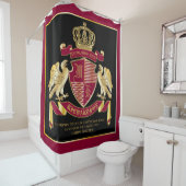 コート·パーソナライズされたオブ·アームズ·レッド·金ゴールド·イーグルの紋章 シャワーカーテン (インサイチュ)