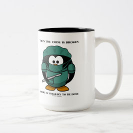コードが壊れた時にTuxを行う手術 ツートーンマグカップ