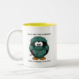コードが壊れた時にTuxを行う手術 ツートーンマグカップ